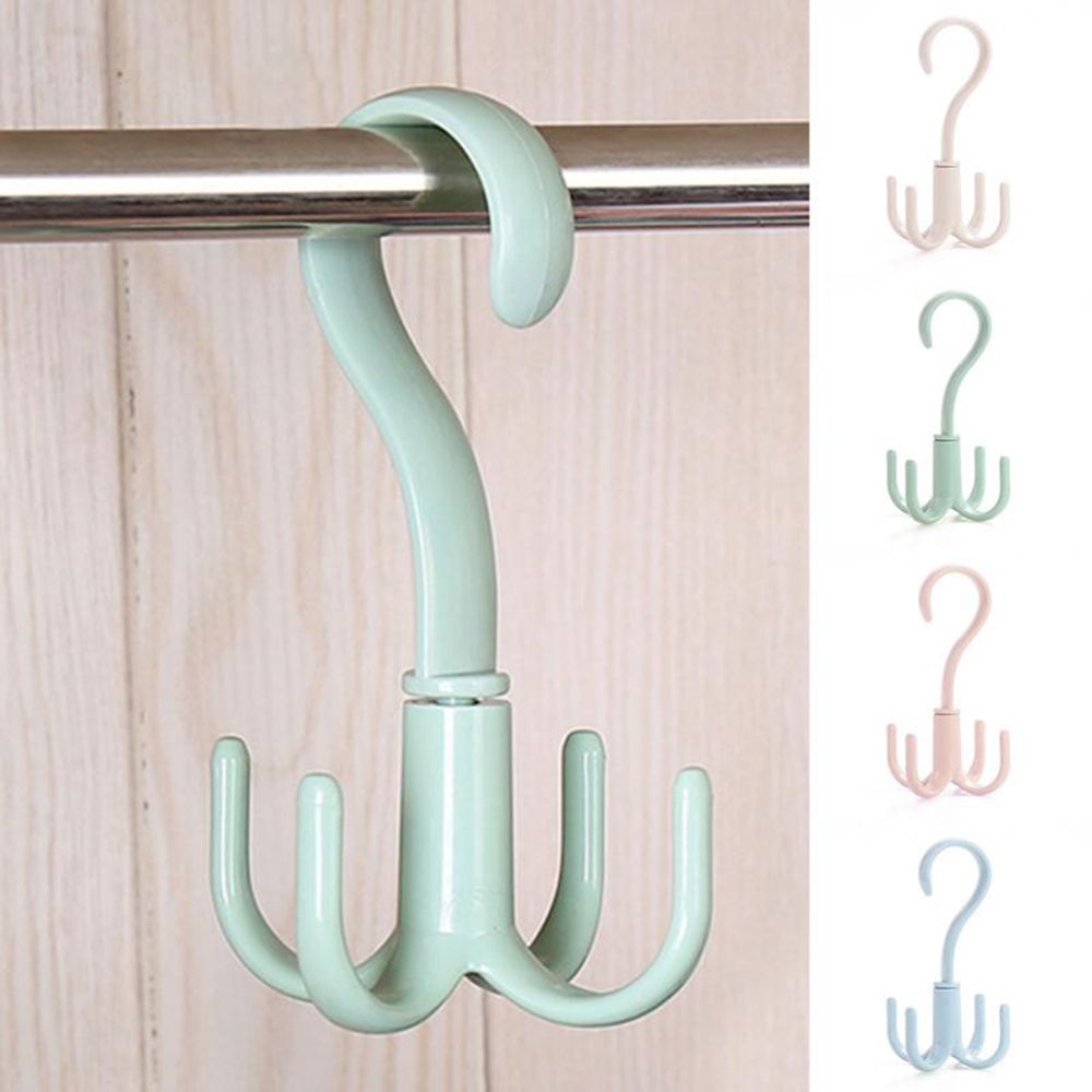 Móc Treo Đồ 4 Móc Xoay 360 Độ Đa Năng Bằng Nhựa Tiện Dụng