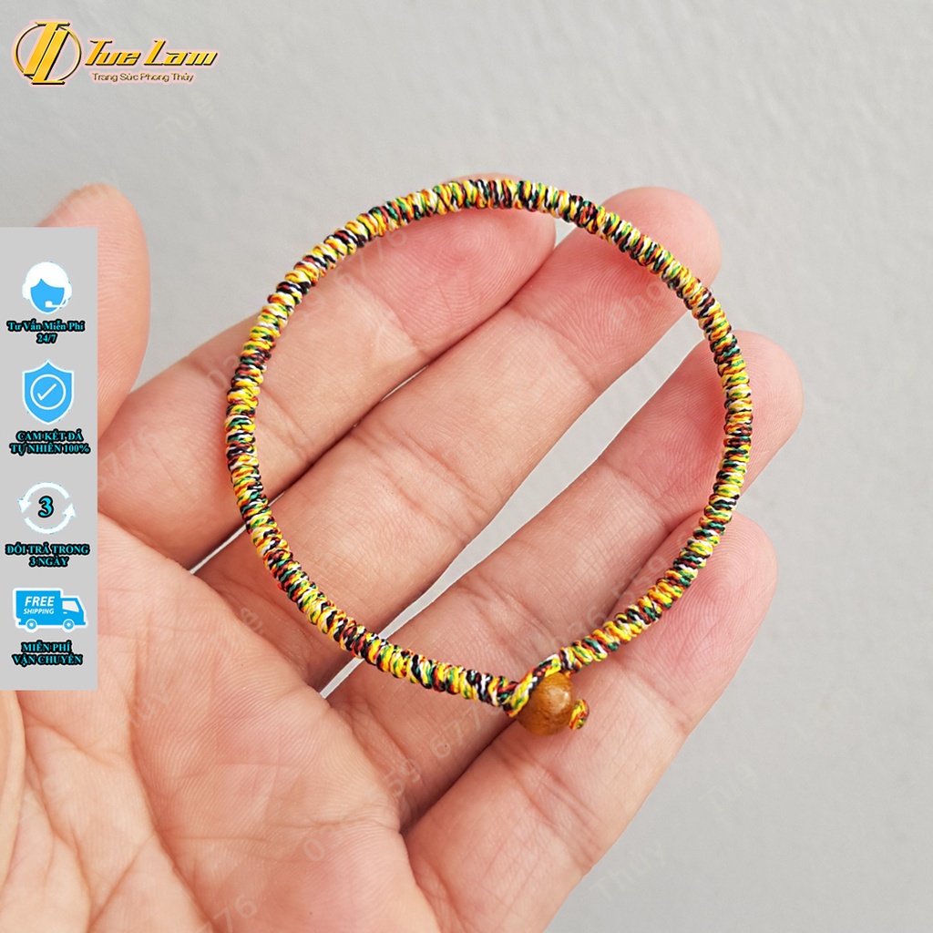 [Handmade] Vòng tay chỉ ngũ sắc tây tạng may mắn nút thắt hạt - Tuệ Lâm