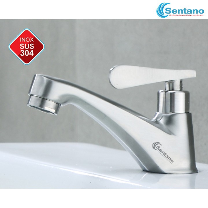 Vòi lavabo lạnh rửa mặt inox 304 cao cấp STN-602 - chậu lanh