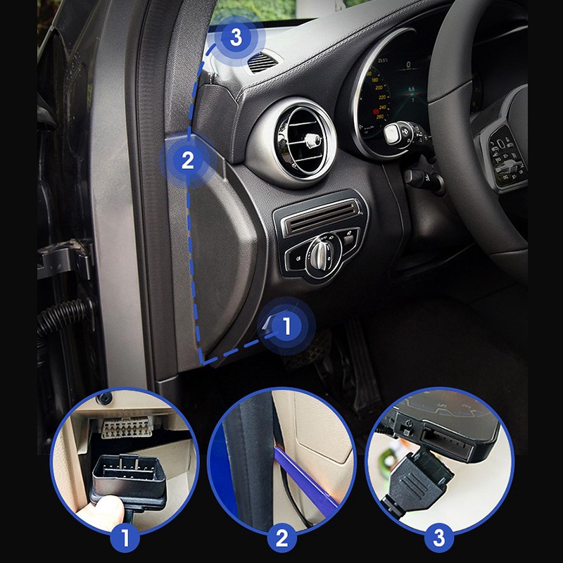 Car HUD Mirror Head Up Display OBDII Gauge Projector Overspeed Alarm