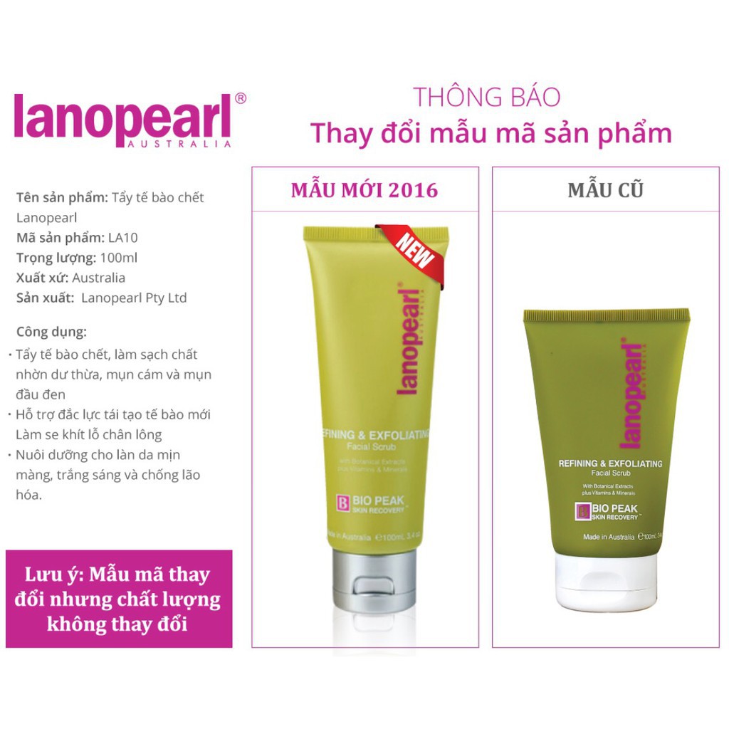 Kem Tẩy Tế Bào Chết Lanopearl - 100ml - Úc