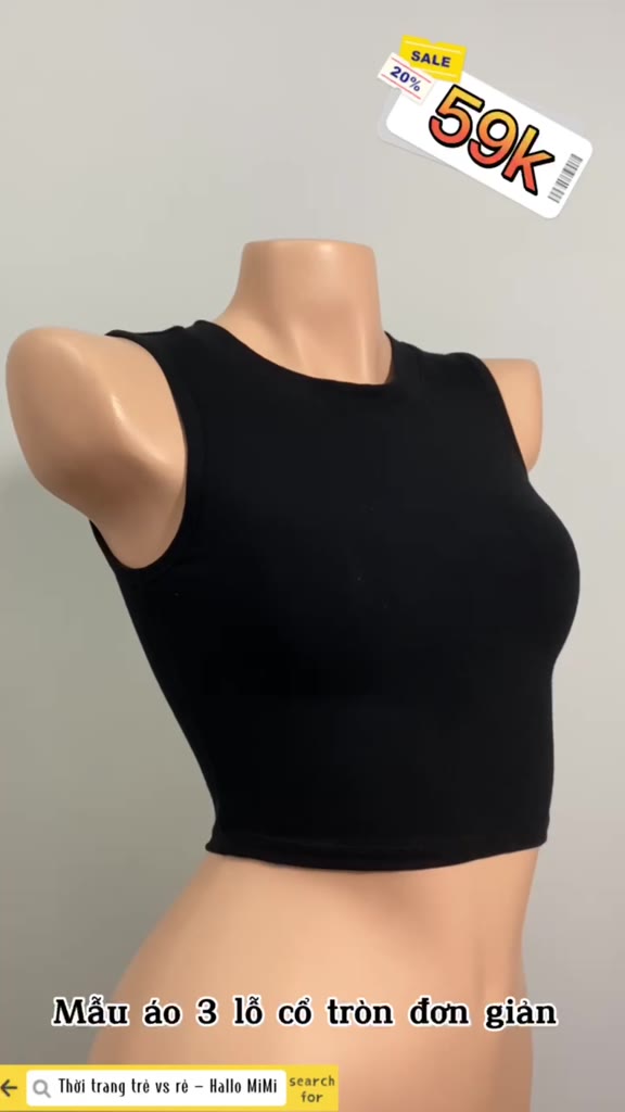 Áo crop top 2 dây cổ vuông ôm dáng CRT3 | BigBuy360 - bigbuy360.vn