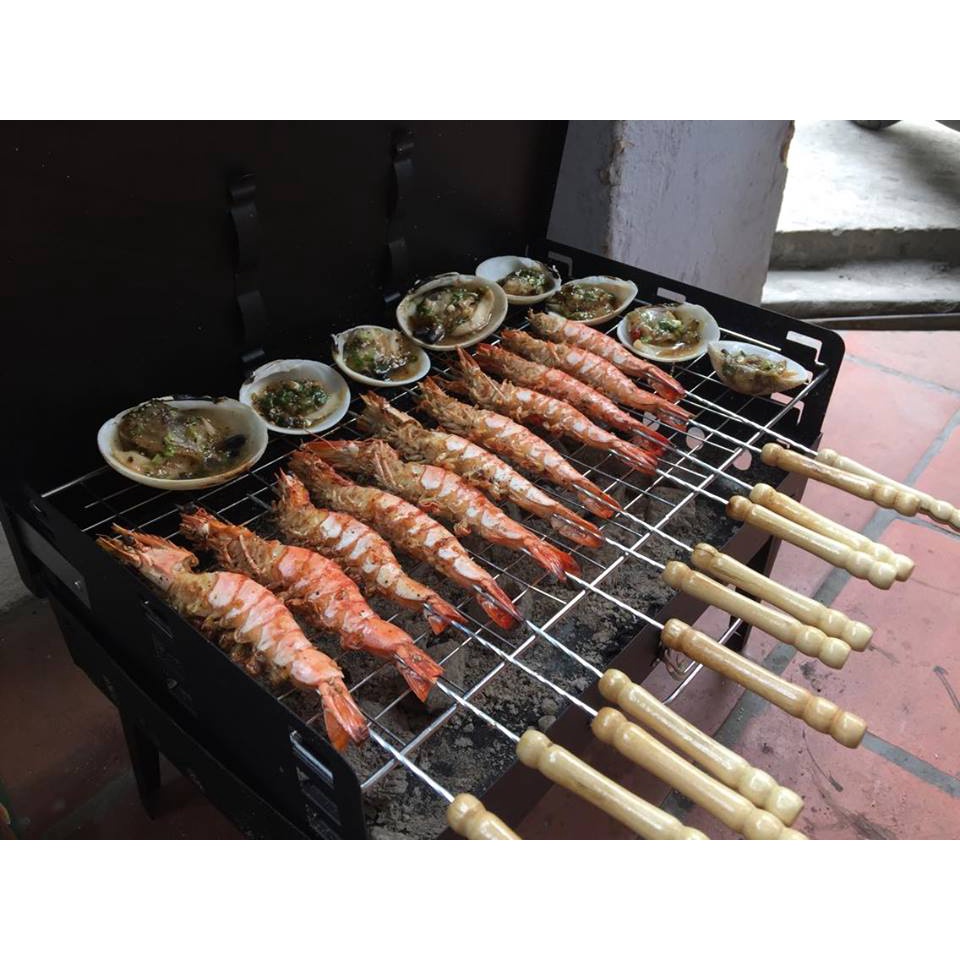 Bộ 10 xiên thịt nướng bằng Inox và phụ kiện BBQ - thép không gỉ, an toàn thực phẩm cho buổi dã ngoại, cắm trại, picnic