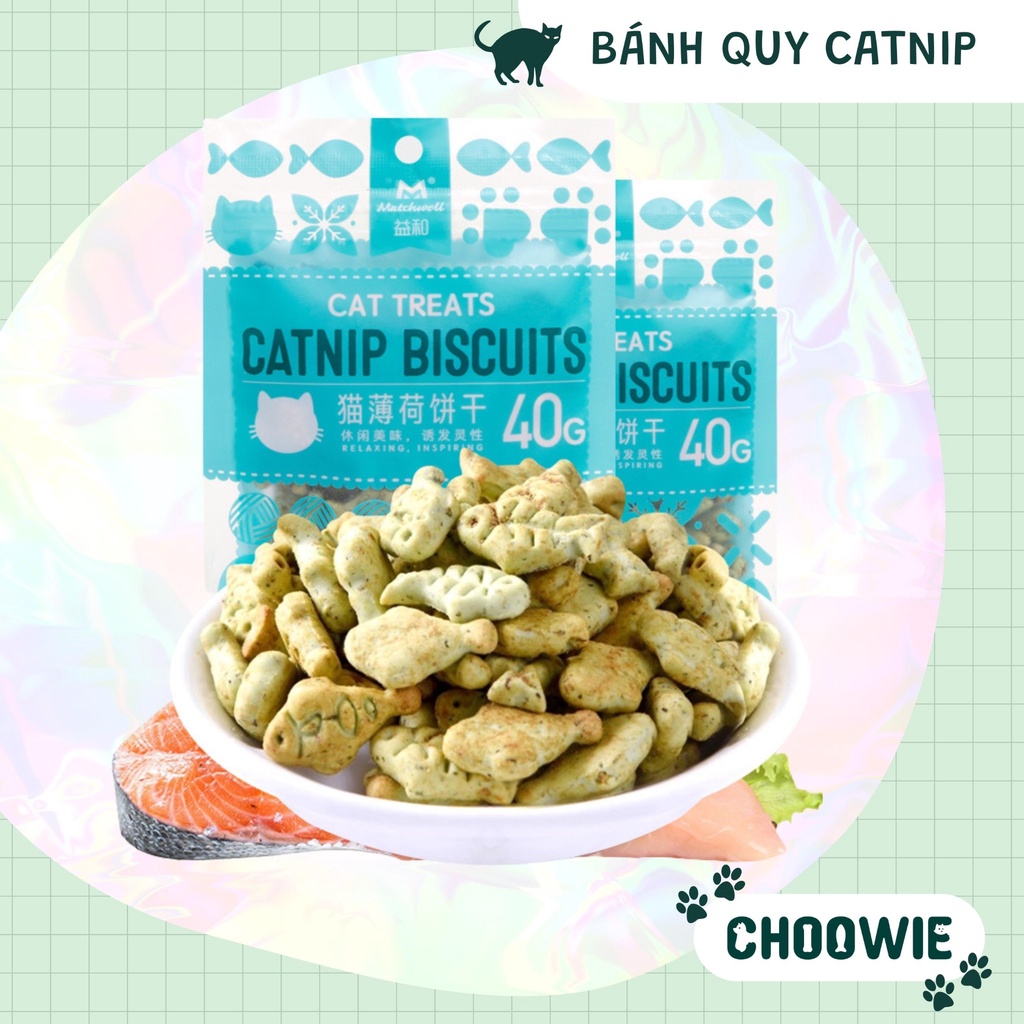 Bánh quy Catnip Biscuits hình con cá 40 gr | Bánh thưởng cho mèo