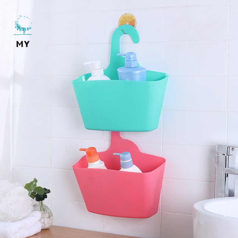 Set 2 Giỏ Nhựa Đựng Dầu Gội, Dầu Gội Treo Phòng Tắm Tiện Dụng