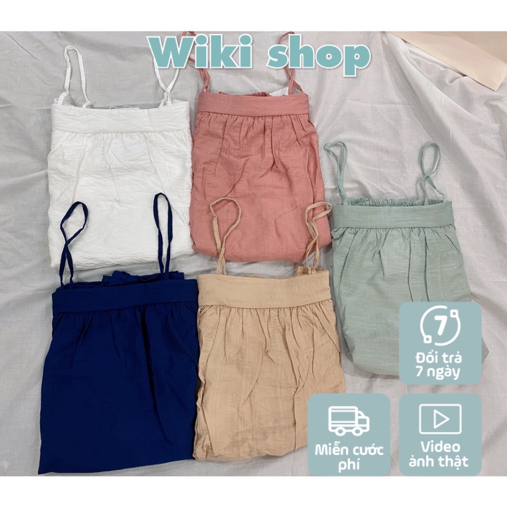 [C377] Bộ ngủ 2 dây chất đũi xước nhiều màu - Set bộ đồ ngủ nữ áo 2 dây quần short freesize phom suông mặc nhà