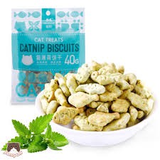 Bánh Cá Biscuits Catnip 40g Giảm Búi Lông Viêm Răng Hôi Miệng Cho Mèo