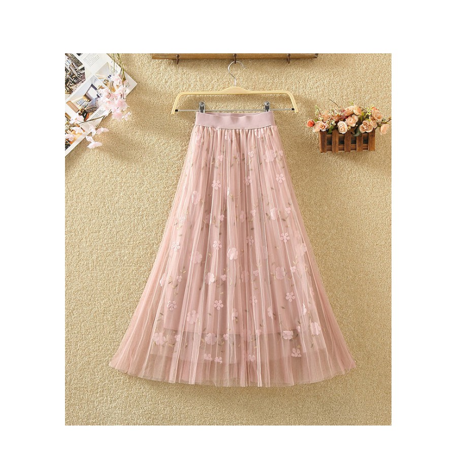 Chân váy ren đính hoa cao cấp Free size VAY25