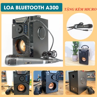 Loa bluetooth A300 cao cấp. Loa hát karaoke công suất lớn, Loa kèm mic hát có dây, âm thanh sống động chất lượng