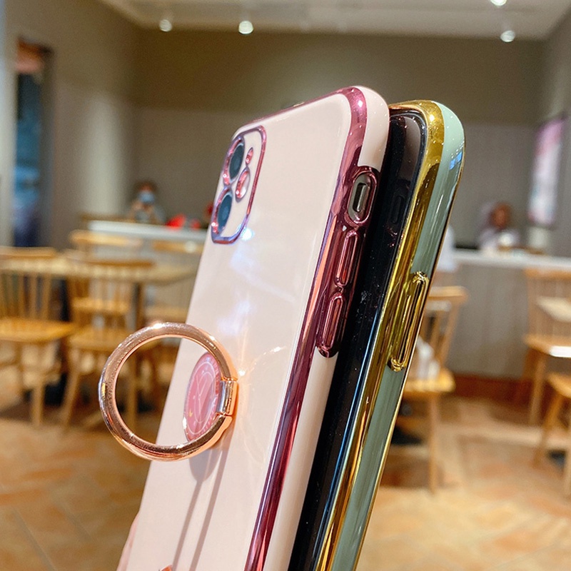 Ốp điện thoại silicon dẻo mạ màu kèm giá đỡ cho Redmi 9A Note 10 5G 10S 9S 9 8 Pro 4G 9T 9A 8T 11 11S Mi 11T 11 Lite