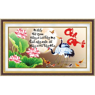 Tranh đính đá kim cương đa sắc AB cha mẹ