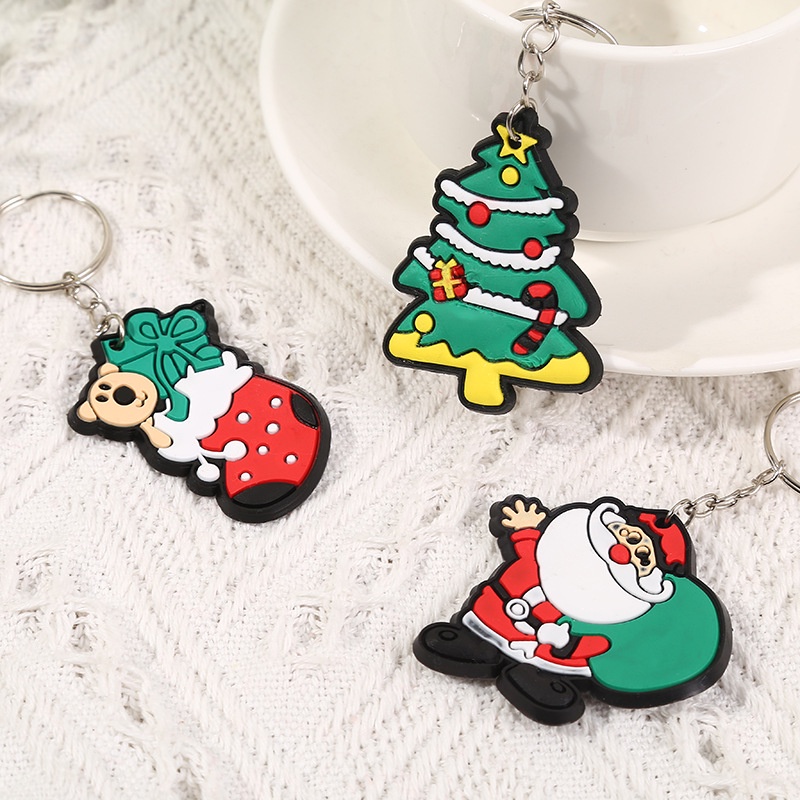 MÓC KHÓA NHỰA DẺO HÌNH SANTA, NGƯỜI TUYẾT CHỦ ĐỀ NOEL, GIÁNG SINH