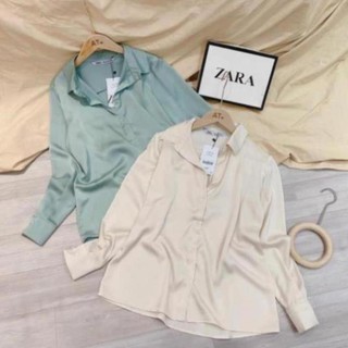 Bán sỉ áo sơ mi lụa ngọc 2m xanh và be cho nữ
