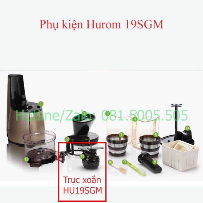 Trục xoắn ép của máy ép chậm Hurom 500 Trục xoắn ép của máy ép chậm Hurom Hurom 19SGM Phụ kiện máy ép chậm Hurom