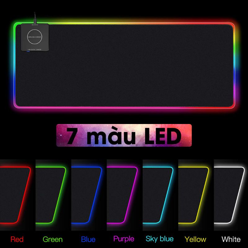 Bàn di chuột Gaming RGB bo viền Led sáng cỡ lớn (80 x 30 cm) - Bàn di Chuột chơi Game Led nhiều màu