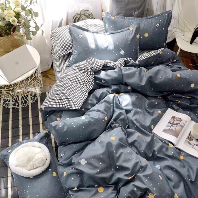 Bộ chăn ga gối cotton poly Vũ Trụ nhập khẩu bộ 4 món Chăn, ga , 2 vỏ gối | BigBuy360 - bigbuy360.vn