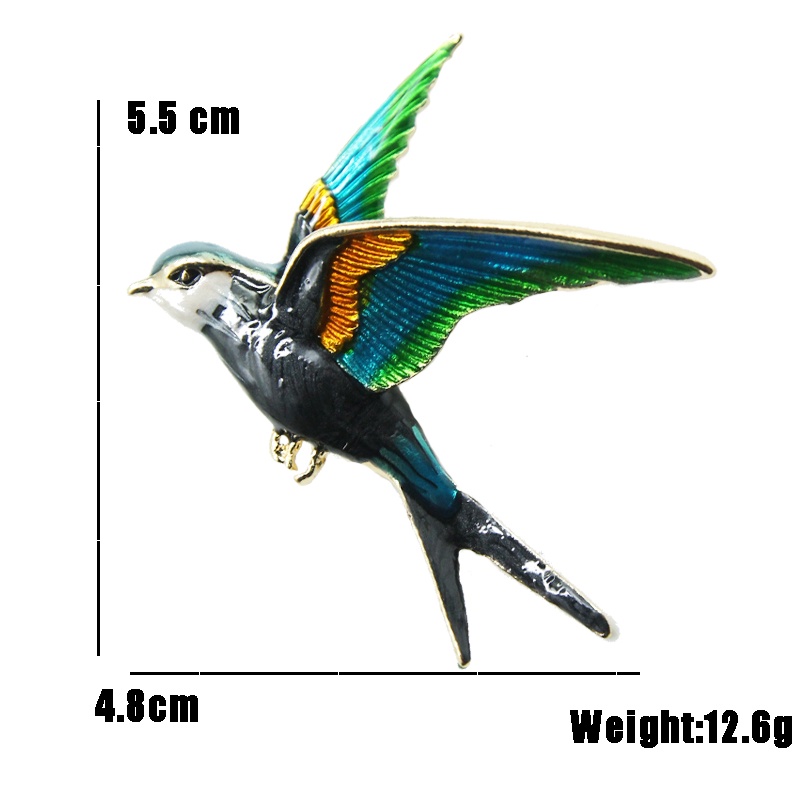 Ghim Cài Áo Hình Chim Nuốt Màu Sắc Đáng Yêu