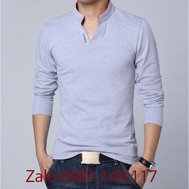 [Nhập SVC-80246868 giảm 15k đơn 150k] Áo thun nam tay dài cổ V lazzo- ATTD01