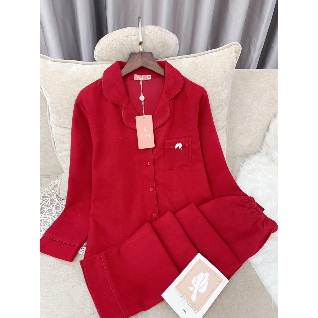 Bộ đồ Pijama mặc nhà SAM. SET đồ nhung tăm cao cấp, thiết kế dáng dài , kiểu dáng trơn đơn giản, siêu dễ mặc | BigBuy360 - bigbuy360.vn