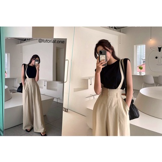 👗👗Quần Yếm Ống Rộng Lưng Cao Có Thể Tháo Rời Phong Cách Hàn Quốc Cho Nữ