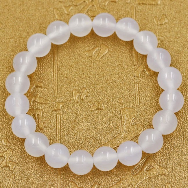 Chuỗi tay đá thạch anh trắng 8 ly 20 hạt