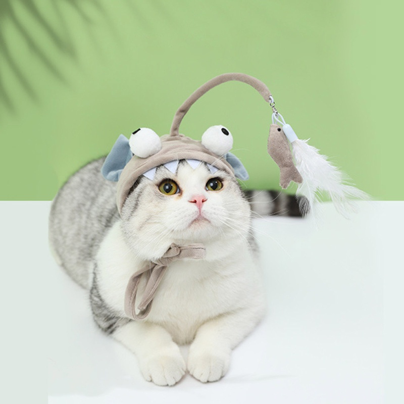 Mũ Mềm May Mắn Đính Tua Rua Cho Mèo