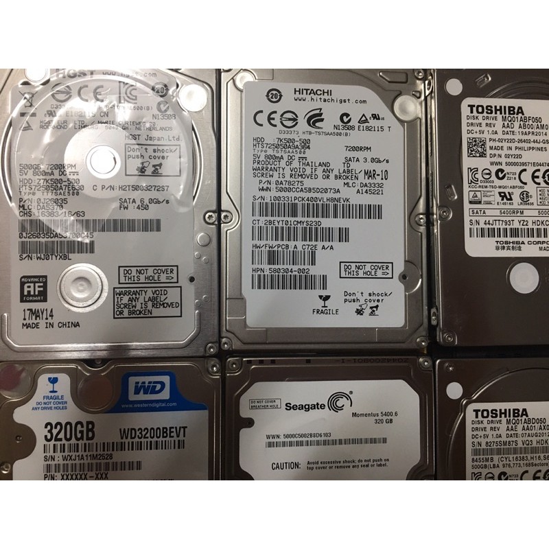 Ổ Cứng HDD laptop : 500GB, 320GB, 250GB, 160GB, 80GB