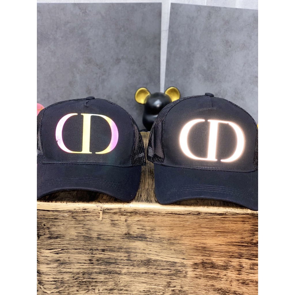 Mũ lưới in logo Dior phản quang 7 màu, Nón dạ quang, phong cách thể thao basic, dạo phố về đêm, TX36