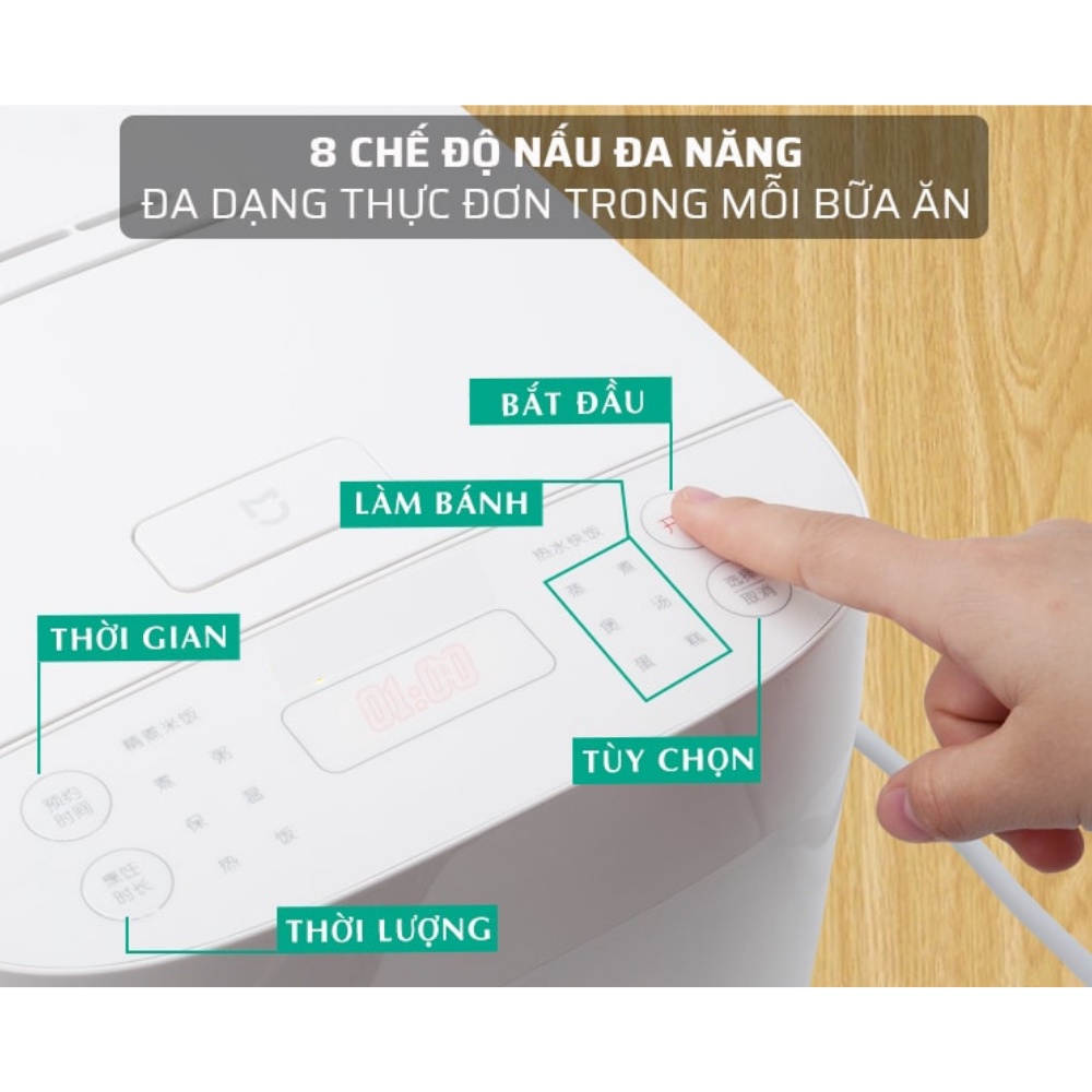 Nồi cơm điện Xiaomi Mijia C1 chính hãng 3L/4L, công nghệ phân phối dòng nhiệt giúp cơm ngon hơn