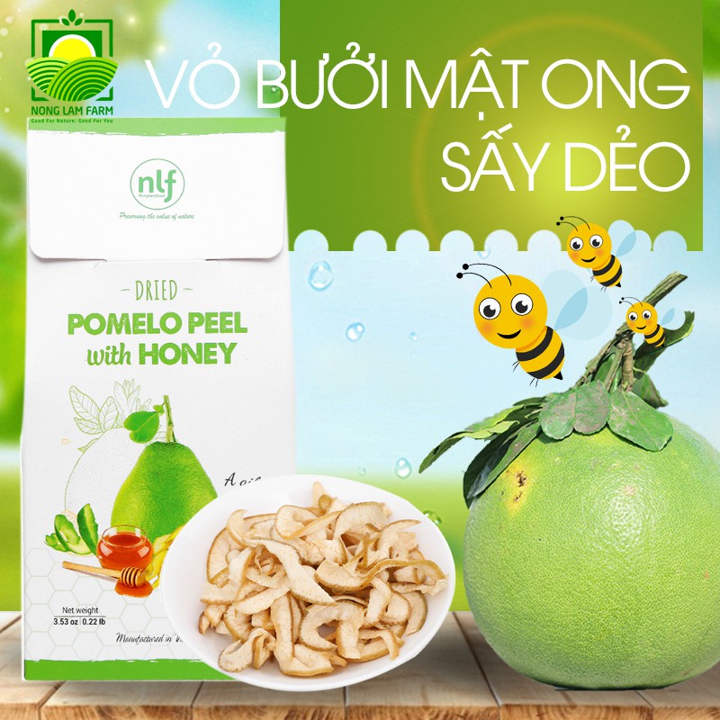 Vỏ Bưởi Mật Ong Sấy Dẻo Nông Lâm Food - Hộp 100gr - Dried Pomelo Peel With Honey- 100% Từ Thiên Nhiên