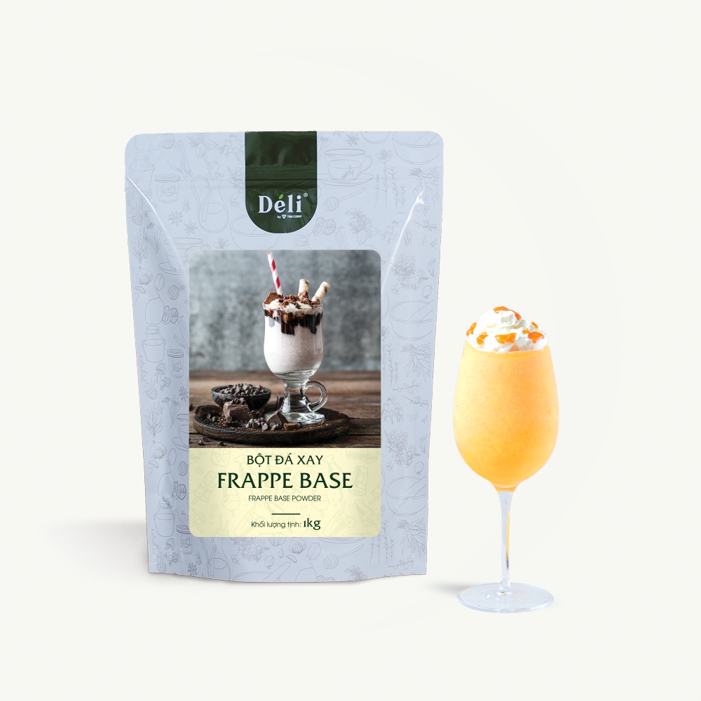 Bột Đá xay FRAPPE BASE Déli [chống Tan Tách nước] chuyên dùng cho đá xay sinh tố - TÚI 1KG