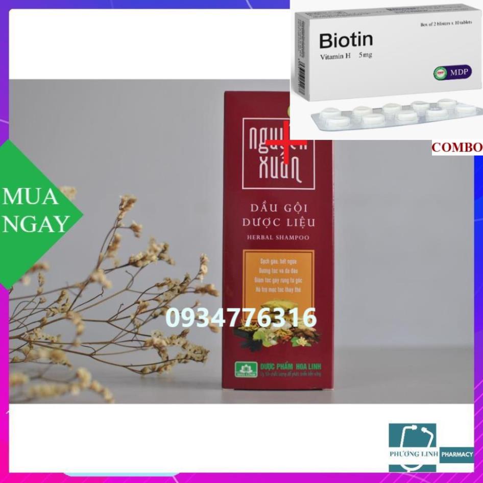 Combo Biotin 5mg+ DẦU GỘI ĐẦU DƯỢC LIỆU NGUYÊN XUÂN 250ml