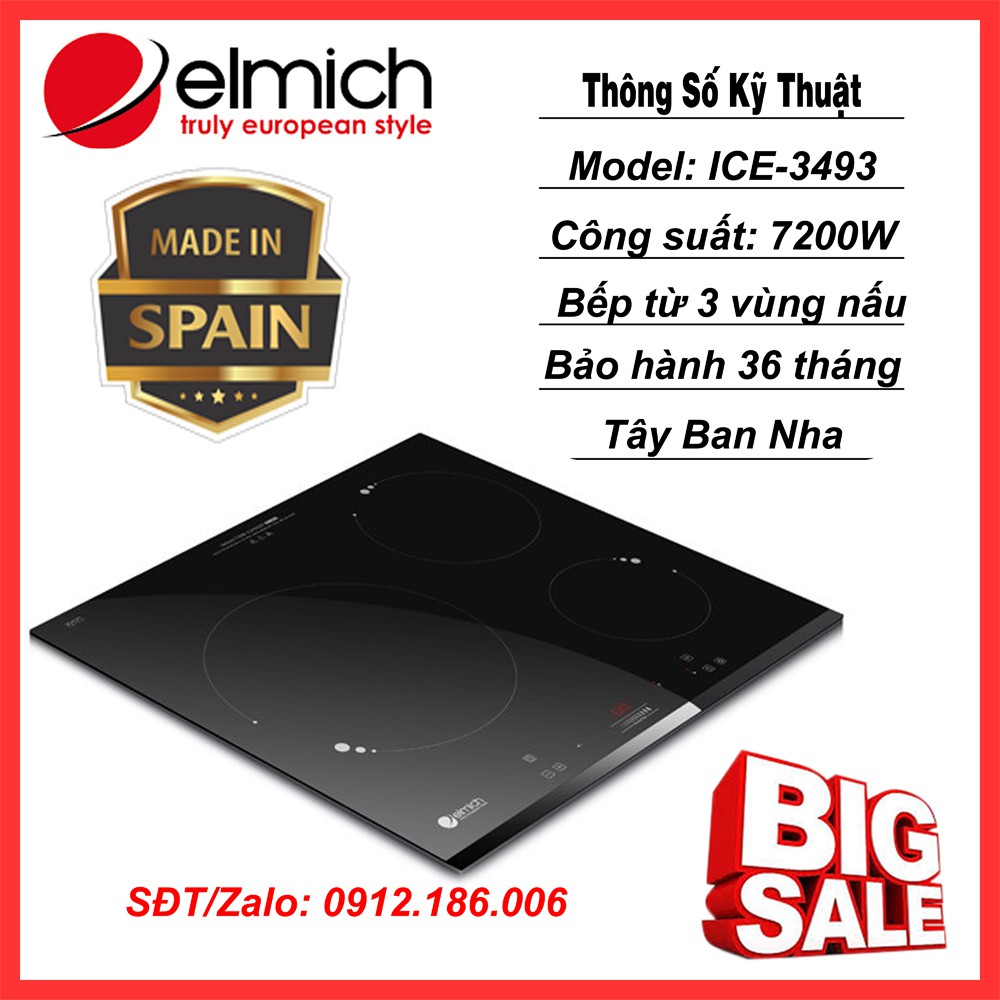Bếp Từ Ba Elmich ICE-3493 (7200W) - Hàng chính hãng
