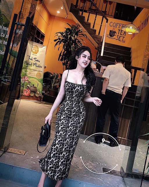 Váy dây báo chất đẹp ôm body