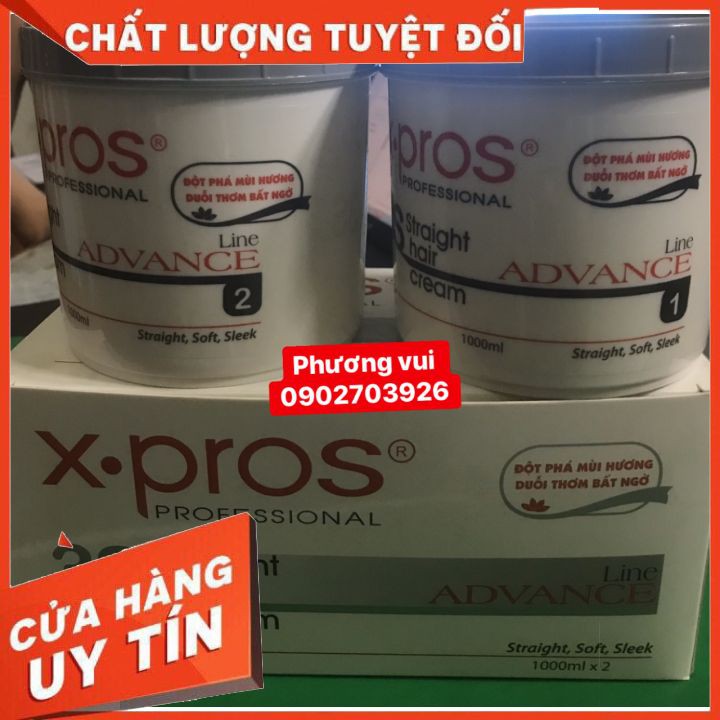 [chính hãng] kem duỗi , kem ép tóc x.pros 3s 1000ml x 2 ép  thẳng tóc bóng mượt  phục hồi hư tổn  chuyên dành cho salon