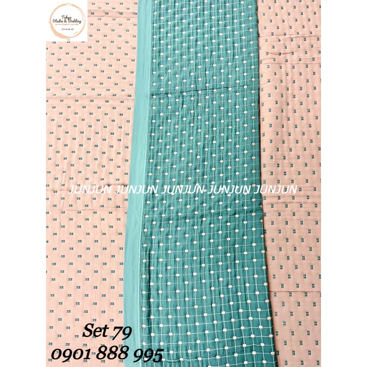 N32_SET Chăn Ga Gối vải Xô Organic sợi đậu nành dòng cao cấp