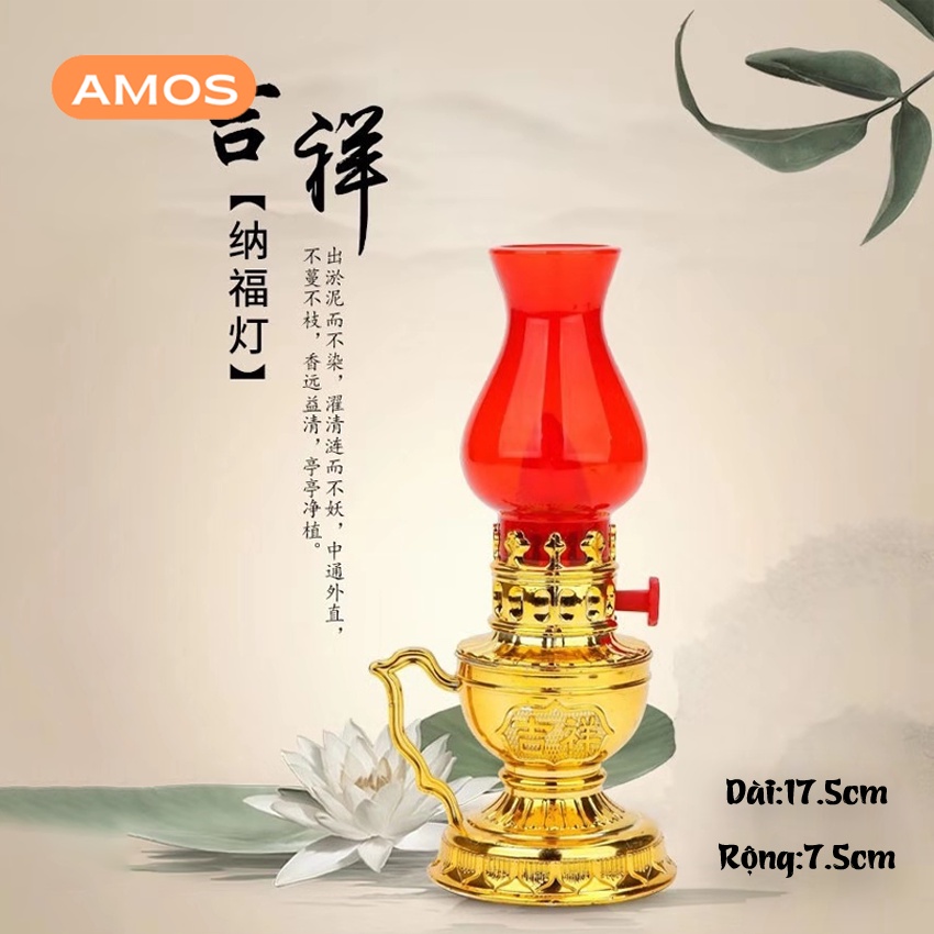 Đèn thờ vĩnh cửu AMOS sử dụng pin thiết kế cổ kính hài hoà trang nghiêm