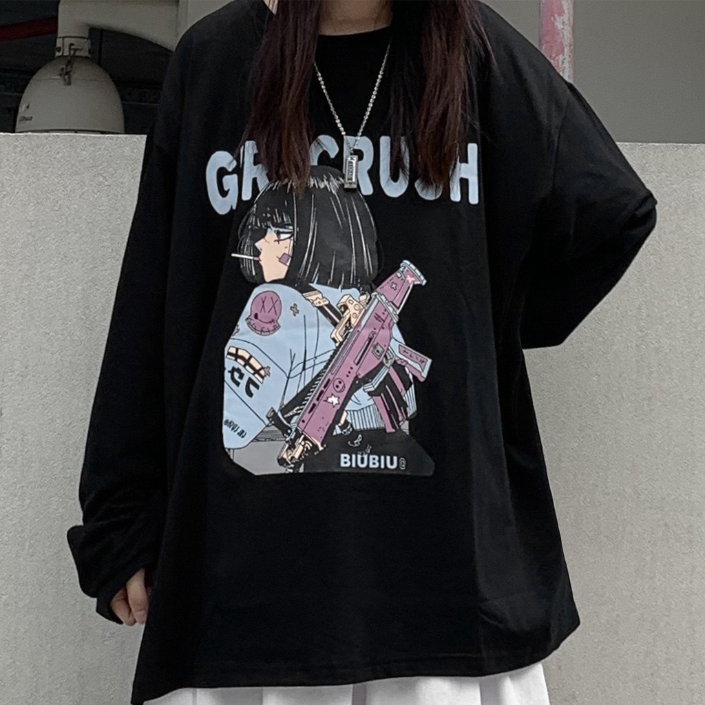 Áo thun tay dài form rộng BIUBIU NEKO.SG, Áo thun Streetwear Ulzzang SWT53