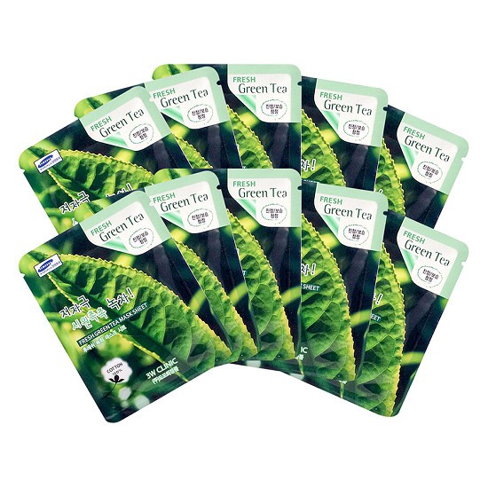 Mặt nạ dưỡng da giảm mụn chiết xuất trà xanh 3W Clinic Fresh Green Tea Mask Sheet 23ml