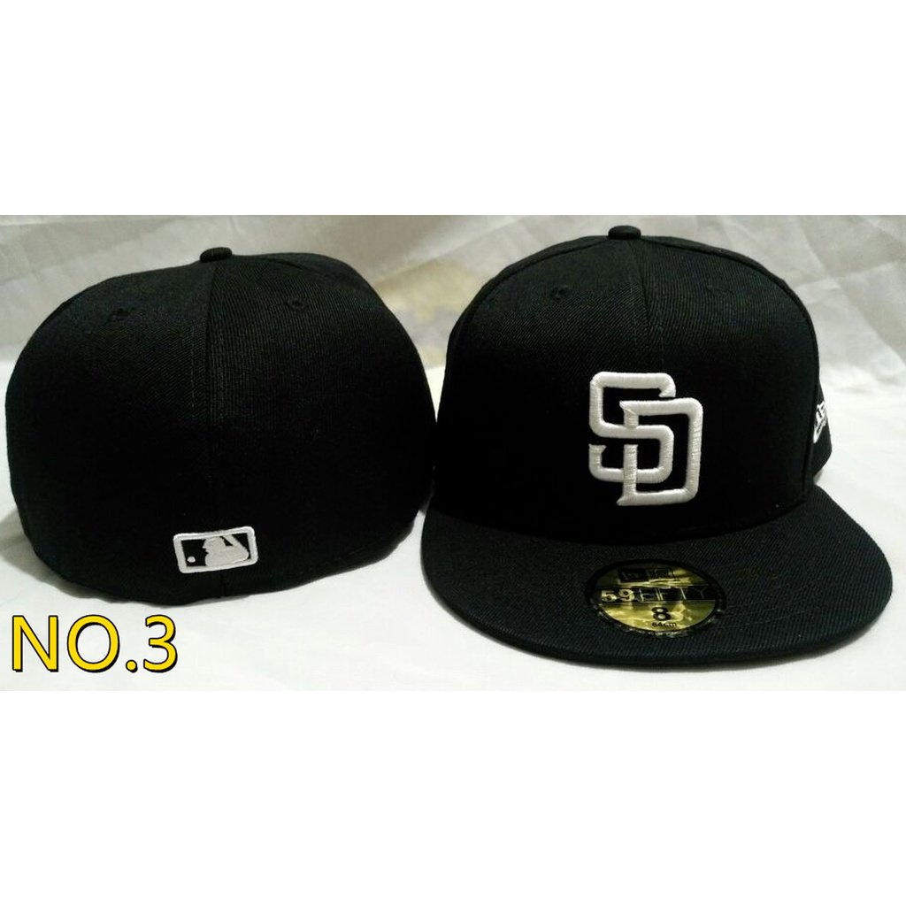 MLB San Diego Padres Classic Fully Sealed Cap Non-adequate Cap Size Snapback Cap Flat Brim Cap Hip Hop Baseball Cap Couple Cap Sunhat mqvA
