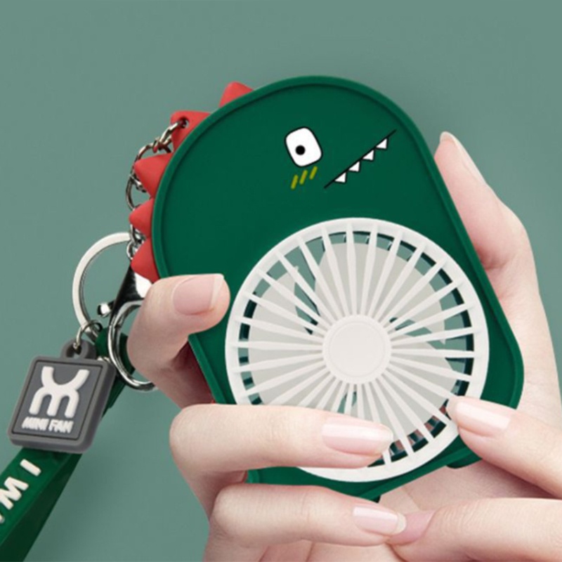 Quạt mini cầm tay hình khủng long hoạt hình có cổng sạc USB
