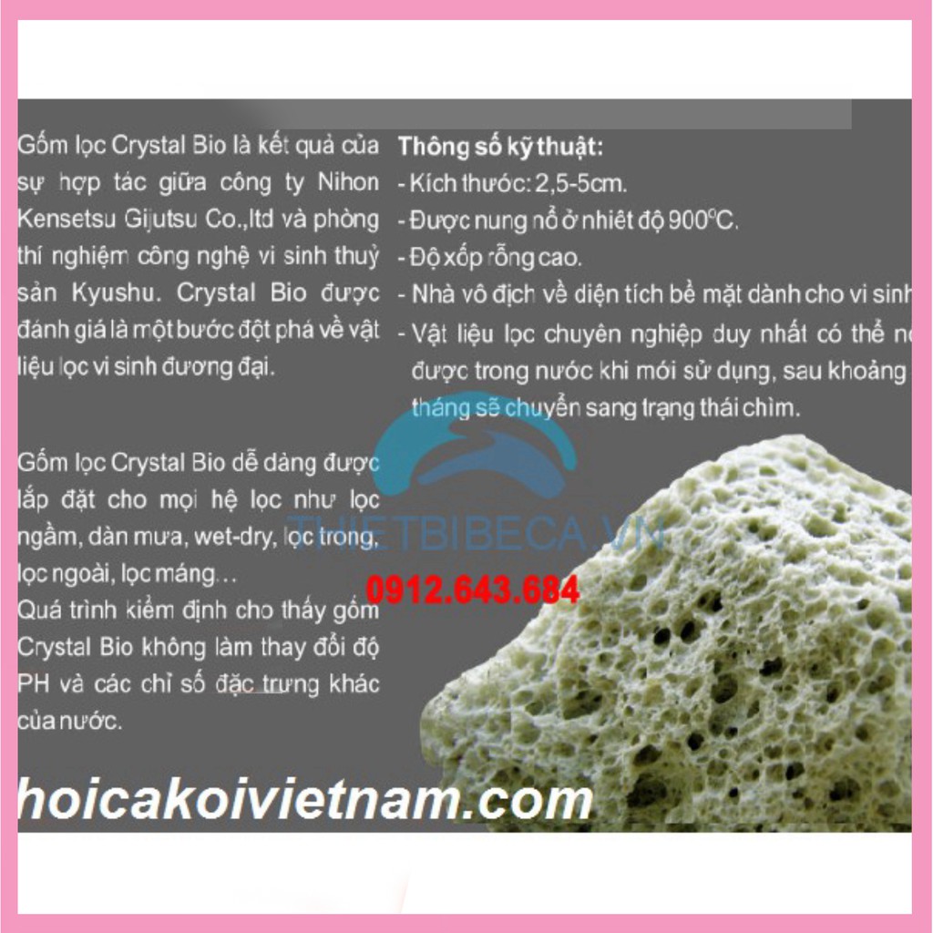 Gốm Lọc Crystal Bio 500g - Vật Liệu Lọc Cao Cấp Tạo Vi Sinh Cho Hồ Cá Koi