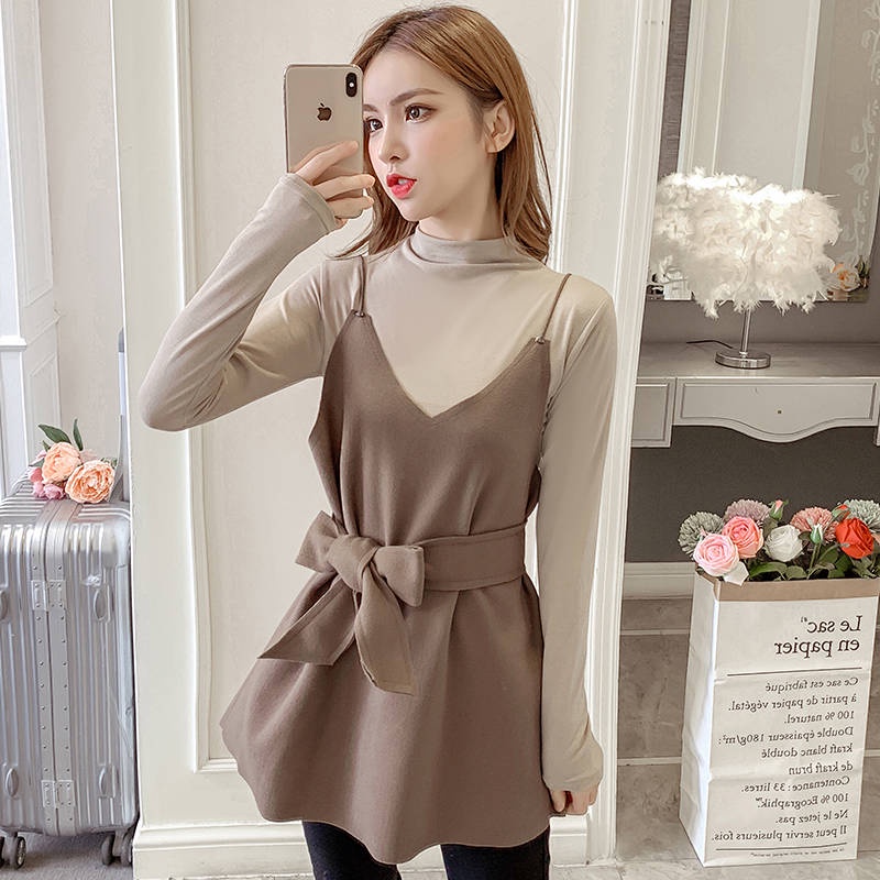 Áo Khoác Len Hai Dây Lưng Cao Kiểu Chanel Thời Trang Xuân Hè Hàn Quốc 2020