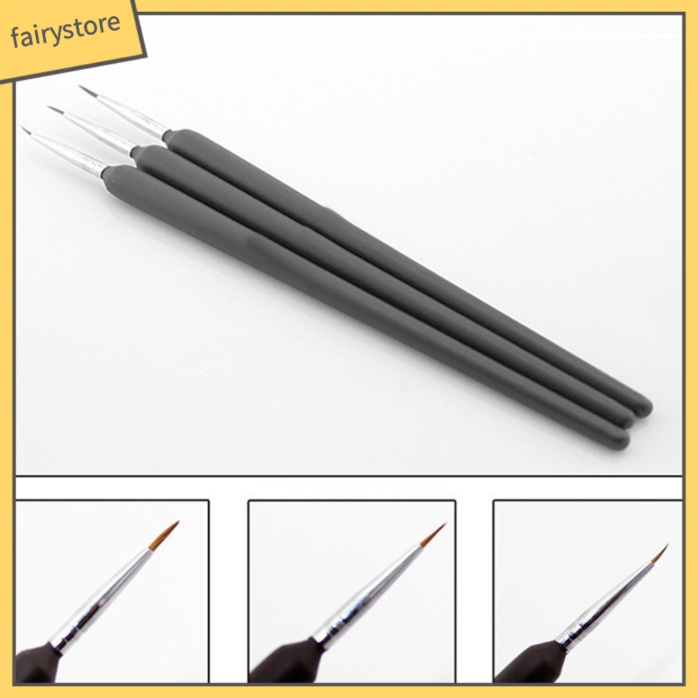 [Hàng mới về] Set 3 cọ vẽ trang trí móng nghệ thuật tiện dụng chất lượng cao