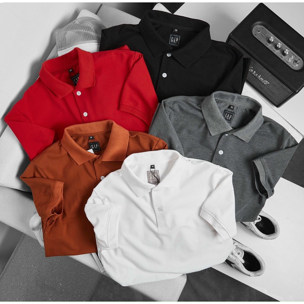 (Big size 3XL 4XL - 100kg) Áo thun polo nam trơn GAP ss2022 5M - Áo thun nam trung niên chất liệu cá sấu cao cấp