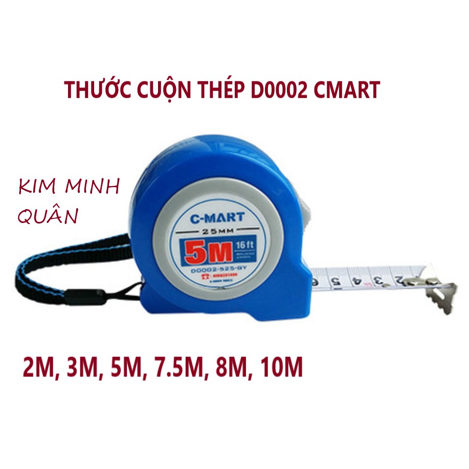 Thước Cuộn Thép 1 Mặt Cao Cấp 2m, 3m, 5m, 7.5m, 8m, 10m D0002 CMART