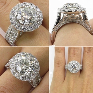 Sparkling Stone-Attached Alloy Ring