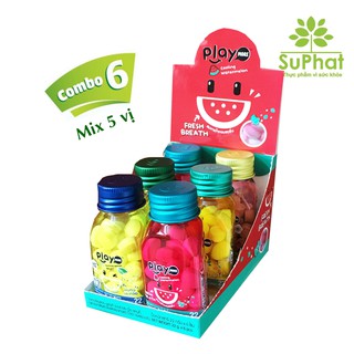 Hộp 6 hũ Kẹo ngậm Play nhiều vị Thái Lan
