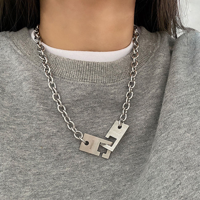 Vòng cổ thép titan dày thời trang cá tính cho nữ