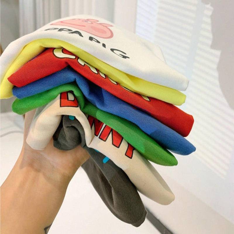 Áo Thun Cotton Tay Ngắn Cổ Tròn Màu Trơn Thời Trang Mùa Hè Hàng Mới Dành Cho Trẻ Em